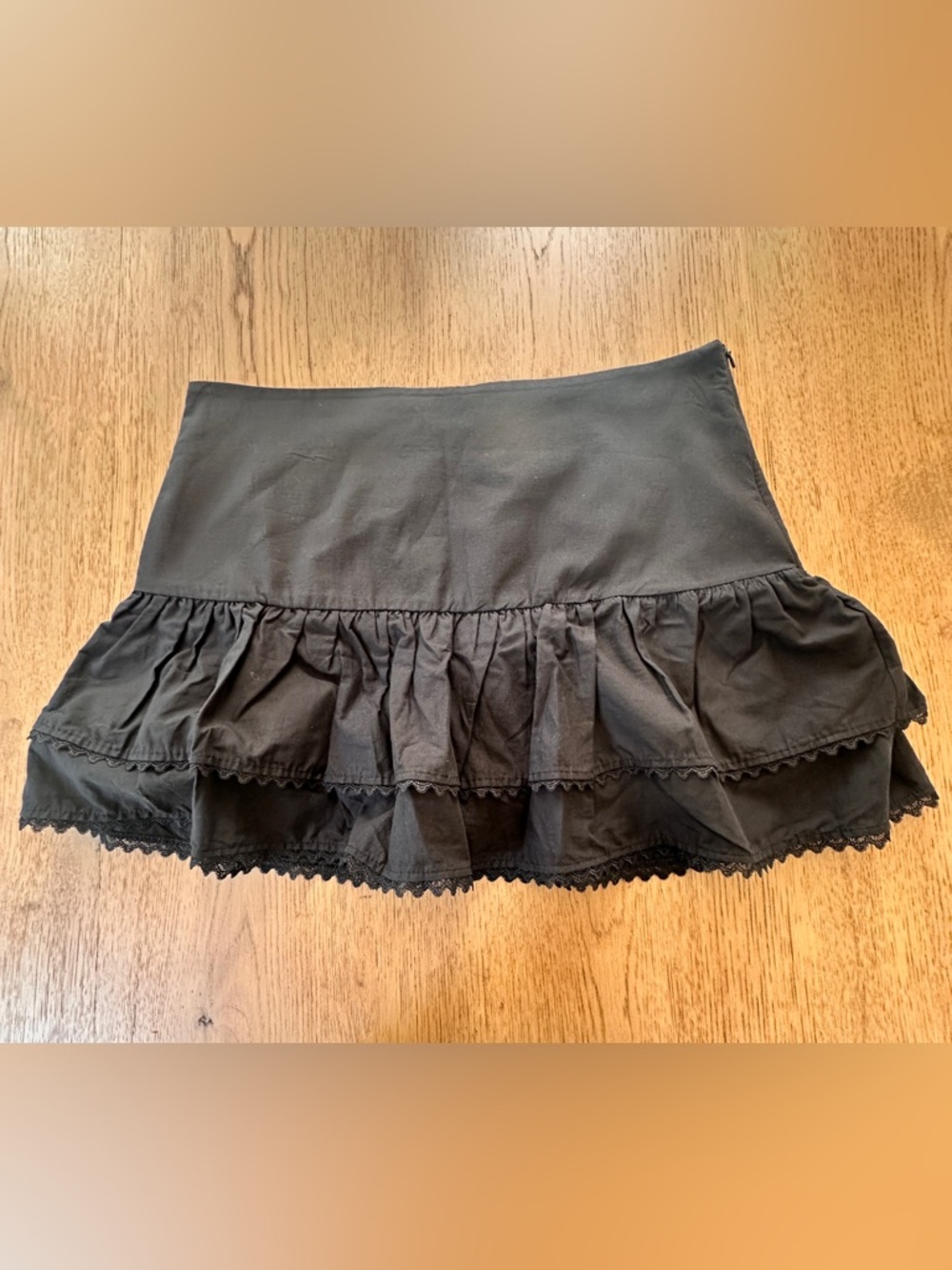 Zara Black Ruffled Mini Skirt